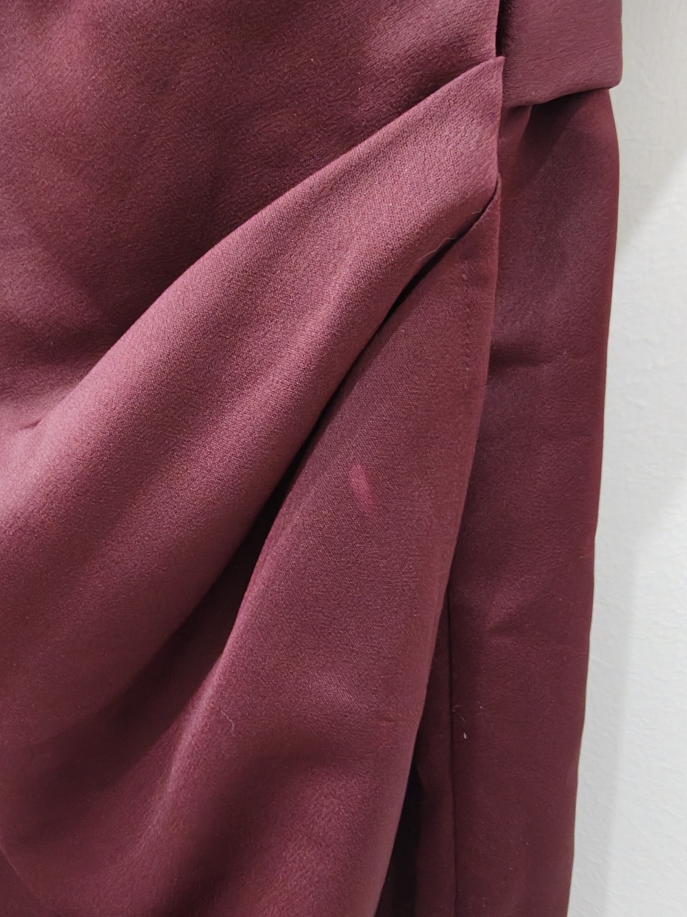 All Saints "Cadia" One-Shoulder Wrap Sheath Dress in Merlot - Picture 7 of 9